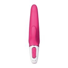 Satisfyer Ярко-розовый вибратор  Satisfyer Vibes Mr. Rabbit с клиторальным отростком - 22,1 см. (ярко-розовый)