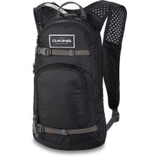 Черный маленький велосипедный мужской рюкзак Dakine Session 8L Black с поясным ремнем и двухлитровой бутылкой для воды