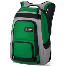 Мужской стильный практичный повседневный городской рюкзак Dakine Duel 26L Augusta зеленый с серой и черной вставкой