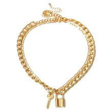 Многослойное колье "Замок и ключ" (арт. 81108-7)