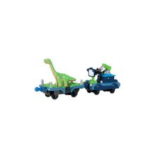 Chuggington LC54075 Чаггингтон Die-Cast, Прицеп с динозавром и прицеп с камерой