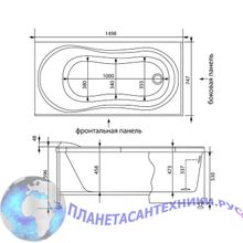 Акриловая ванна Aquanet Corsica 150x75