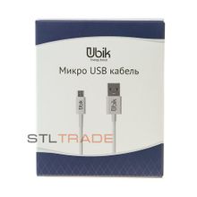 Data кабель micro USB Ubik, UM04 1 метр белый