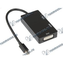 Кабель-переходник mini DisplayPort->D-Sub(F)+DVI(F)+HDMI(F) ORIENT "C310" (0.2м) (ret) [139233]