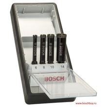 Bosch Набор из 4 алмазных свёрл Diamond Robust Line для мокрого сверления 6 8 10 14 мм (2607019880 , 2.607.019.880)