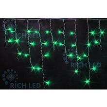 Rich LED RL-i3*0.5-T G Уличная светодиодная Бахрома 3x0.5 м, зеленый, пост свечение, провод прозрачный