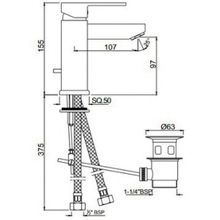 Смеситель для раковины Jaguar Kubix-F (KUB-CHR-35052FB)