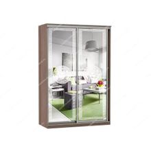 Бител Шкаф купе Модерн 1190х450 2-х дверный 2-х секционный зеркальный с пескоструем №1 шимо темный ID - 313637