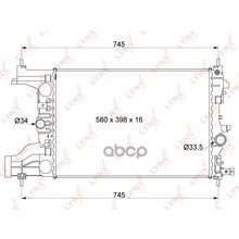 Радиатор Охлаждения Паяный Mt Chevrolet Cruze (J300, J305, J308) (08-15) 1.6, 1.8 [Mt]   Opel Astra (J) (09-15) 1.4, 1.6, 1.8 [Mt] LYNXauto арт. RB1013
