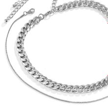 Многослойное колье под серебро (арт. 83509-9)