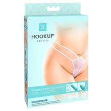 Белые трусики Remote Bow-Tie G-String XL-XXL с вибрацией и анальным стимулятором