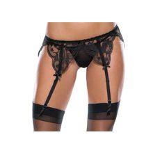 Dolce Vita Колготки черные кружевные  с контрастным орнаментомOS