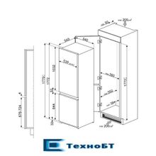 Встраиваемый холодильник Smeg C7280NEP1