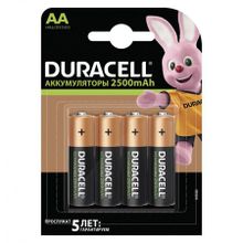 Аккумулятор AA DURACELL HR6-4BL 2500мА ч Ni-Mh, 4шт, блистер