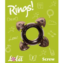 Lola toys Чёрное эрекционное кольцо Rings Screw