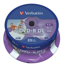 DVD+R диск 8х Verbatim 8.5 Гб Double Layer, 25 дисков.