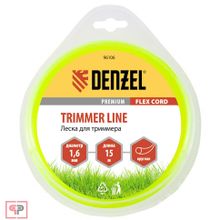 Denzel Леска для триммера, круглая 1,6 мм х 15 м, блистер Flex cord Denzel