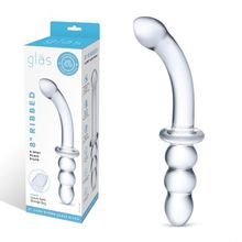 Прозрачный ребристый двусторонний стимулятор Ribbed G-Spot - 20 см. прозрачный