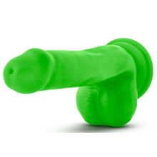 Blush Novelties Зеленый фаллоимитатор 6 Inch Silicone Dual Density Cock with Balls - 15,24 см. (зеленый)