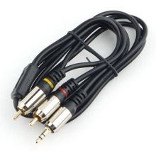 Кабель аудио 3.5 stereo plug -> 2 RCA plug, 2 м, черный, коробка, Cablexpert (CCAB-02-35M2RM-2MB)