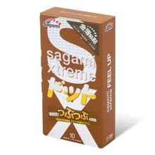 Презервативы Sagami Xtreme FEEL UP с точечной текстурой и линиями прилегания - 10 шт. прозрачный