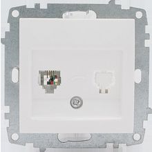 Розетка телефонная 1xRJ11 РИМ, белый |  код. EMT01-034-10 |  EKF