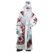 Маскарадный костюм Дед Мороз, серебряно-красный, взрослый, р.54-56 161 (P161-54-56 BIT(2))