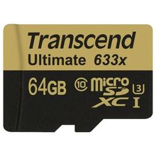 Карта памяти MicroSD 64Gb Transcend Class 10 TS64GUSDU3 {MicroSDXC Class 10 UHS-I U3, SD adapter}