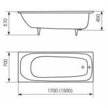 Чугунная ванна Престиж (170x70) с отверстиями под ручки