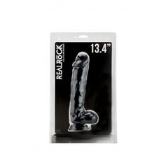 Чёрный фаллоимитатор Realistic Cock 13,4  With Scrotum - 34 см. Черный