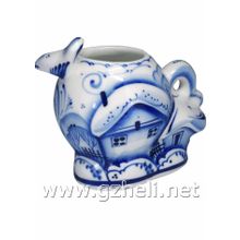 Подставка под зубочистки "Деревенька". Гжельский фарфор. арт. 1846