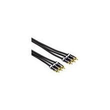 Кабель аудио YUV 3xRCA Hama (H-83030) 3.0 м, позолоченные контакты, цельнометаллические штеккеры, черный