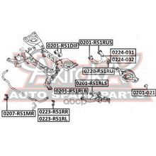 Сайлентблок Рычага Подвески | Зад Прав Лев | Nissan  Pathfinder R51 2005- ASVA арт. 0201R51RUS