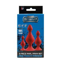 Dream Toys Набор из 3 красных анальных силиконовых втулок MENZSTUFF 3-PIECE ANAL PAWN SET (красный)