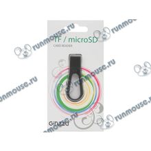 Картридер microSDXC Ginzzu "GR-411B", внешн., черный (USB2.0) (ret) [117535]