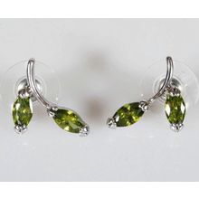 Серьги с (RH) перидотом "Листья"