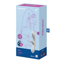 Satisfyer Серебристый вибратор-кролик Hot Lover с возможностью управления через приложение - 19,3 см. (серебристый)