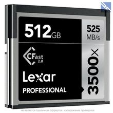 Карта памяти Lexar 512GB 3500X Professional CFast 2.0 525 - 445MB s  LC512CRBNA3500
