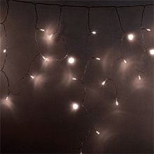 Neon-Night 255-056 Уличная светодиодная Бахрома Айсикл, 2.4x0.6 м, теплый белый, пост свечение, провод прозрачный
