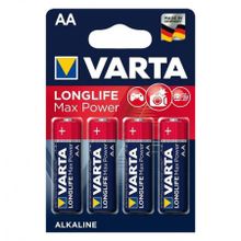 Батарейка AA VARTA LR6 4BL LONGLIFE Max Power, щелочная, 4 шт, в блистере (4706101404)