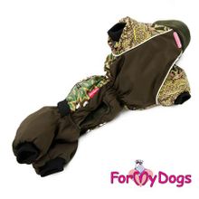 Теплый комбинезон ForMyDogs для таксы мальчика хаки FW317-2015 M