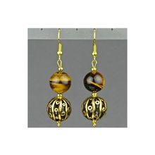 Бусики-Колечки Серьги Тигровый глаз "Фелиция" арт.с2288