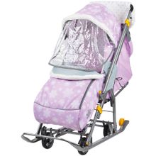 НИКА Cанки-коляска НАШИ ДЕТКИ, Снежинки Розовый 2 шт уп