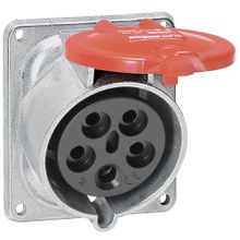 Встраиваемая розетка Hypra - IP 44 - 3К+Н+З - 32 А - металл | код 052934 | Legrand