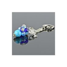 Бусики-Колечки Брелок, прес.Бирюза, хрусталь"Гроздь" арт. ВАС-3001