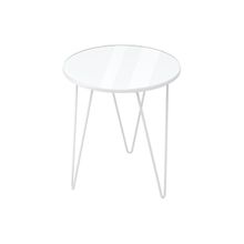 Слайн Журнальный столик LAVARIS НОРД белый муар белый глянец