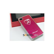 Накладка алюминиевая Lamborghini для iPhone 4 4S red