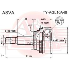 Шрус Внешний Toyota  Lexus  Rx270 2010< 27*61,2*30 Мм ASVA арт. TYAGL10A48