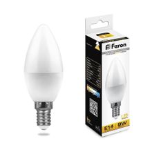 Feron Лампа светодиодная Feron E14 9W 2700K Свеча Матовая LB-570 25798 ID - 234991