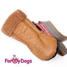 Сапоги для собак ForMyDogs иск.кожа флис светло-коричневые FMD618-2017 L.Br